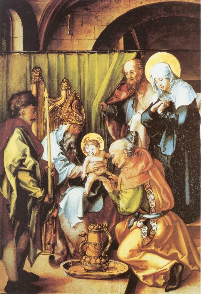 The Seven Sorrows of Mary, middle panel, Scene: Circumcision