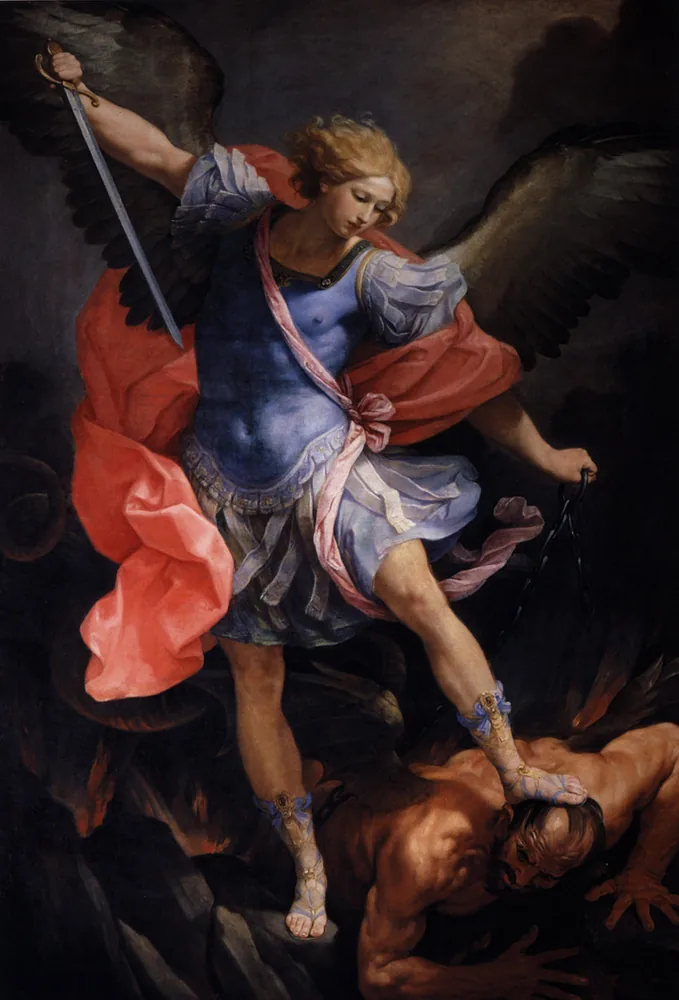 Archangel Michael defeats Satan