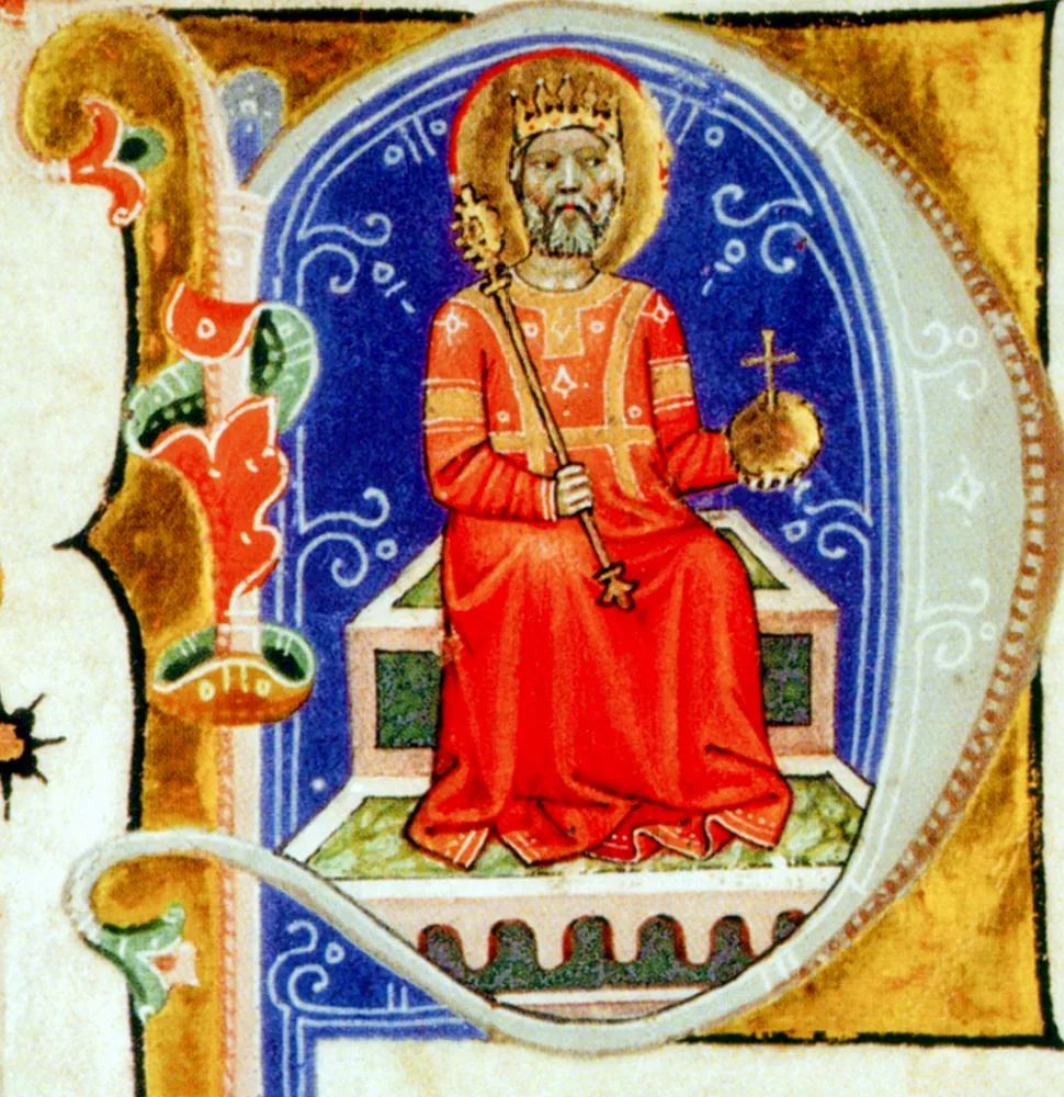 Stephen I on the throne (Chronicon Pictum 040)