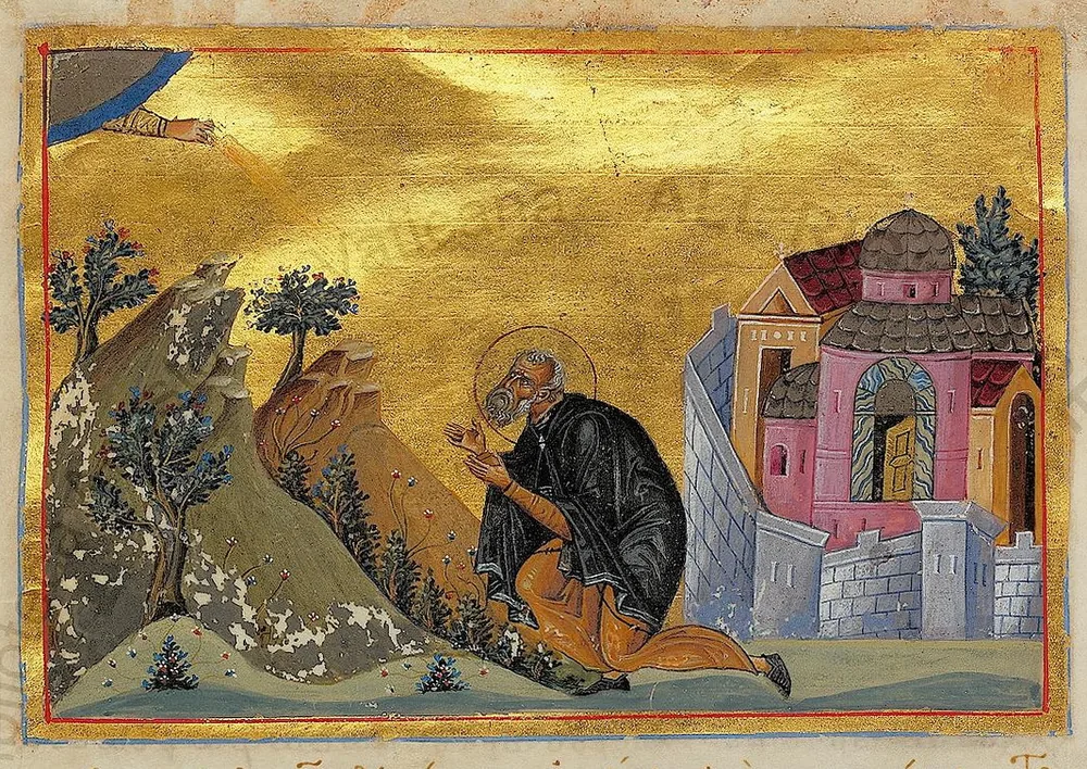 John the Silent of St. Sabbas' Monastery (Menologion of Basil II)