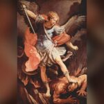 San Miguel Arcángel con la espada en alto y el demonio a sus pies (Guido Reni, 1636)